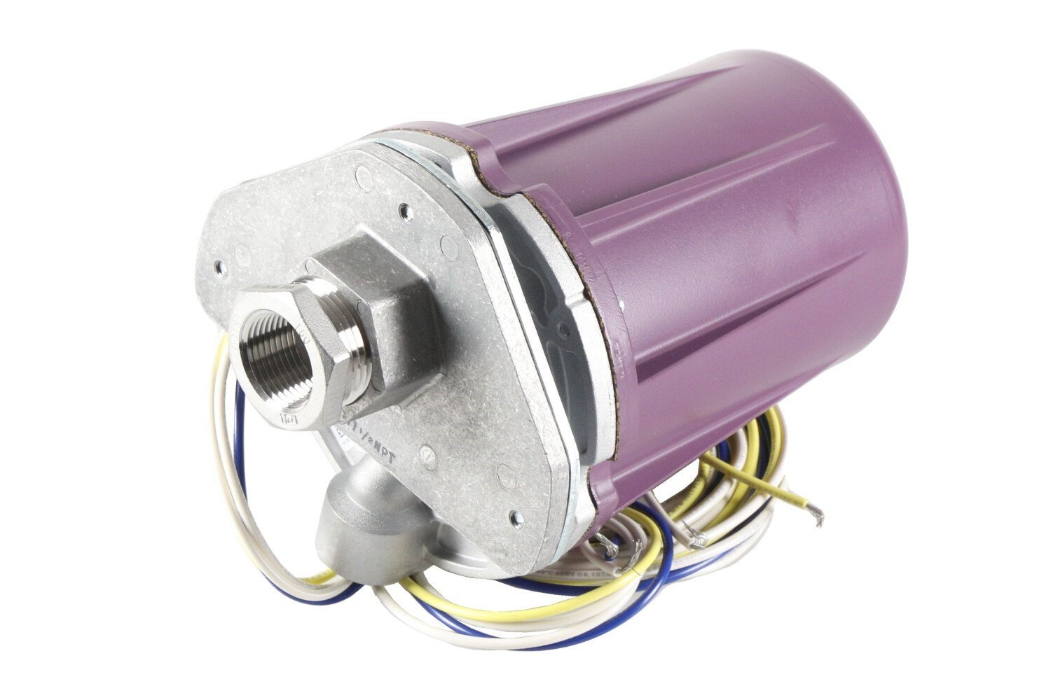 Honeywell C7061A1053 ultraviolet flame detector, rear threaded mount and wiring view, Purple Peeper sensor for burner control systems