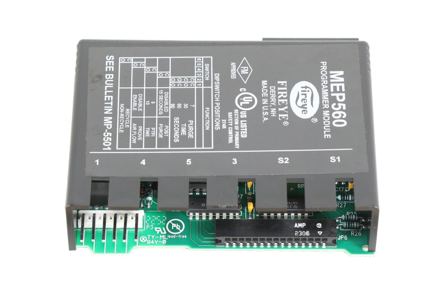 Angled view of Fireye MEP560 Programmer Module