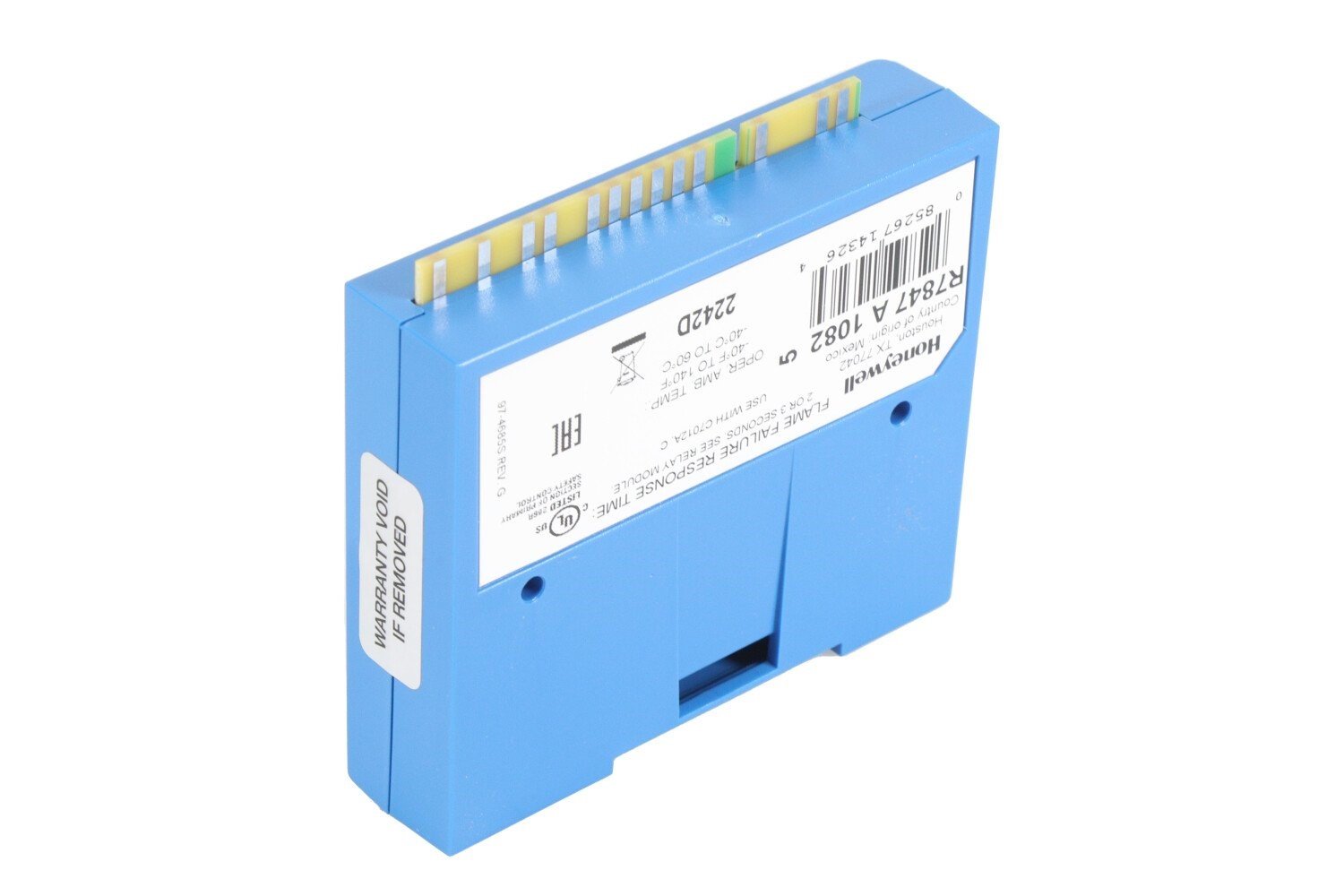 Honeywell R7847A1082 Flame Amplifier connector pins back view