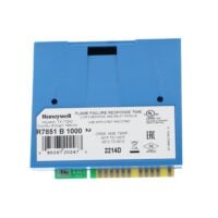 Honeywell R7851B1000 Flame Amplifier back view – product label and specs
