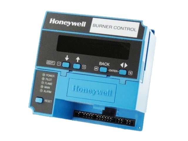 Honeywell RM7800G1018 burner control module angled view