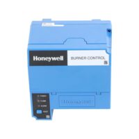Honeywell RM7823A2016 Burner Control front view showing LED indicators and label