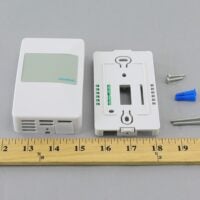 Siemens QAA22SS.EWSN room temperature sensor with ruler showing dimensions