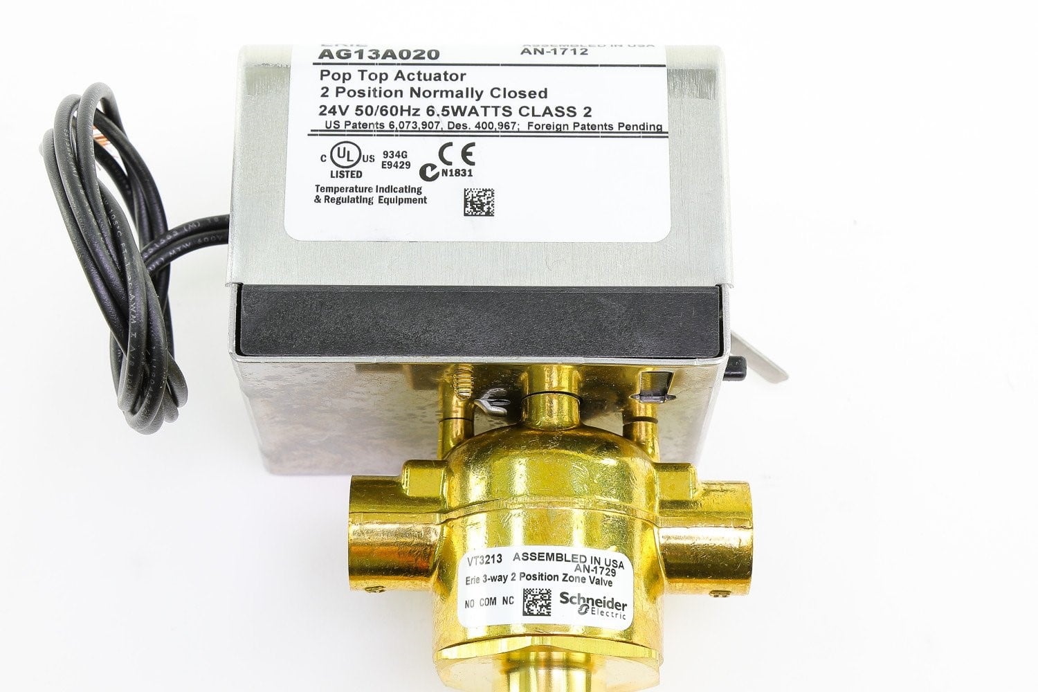 VT3213G13A020 front view with actuator