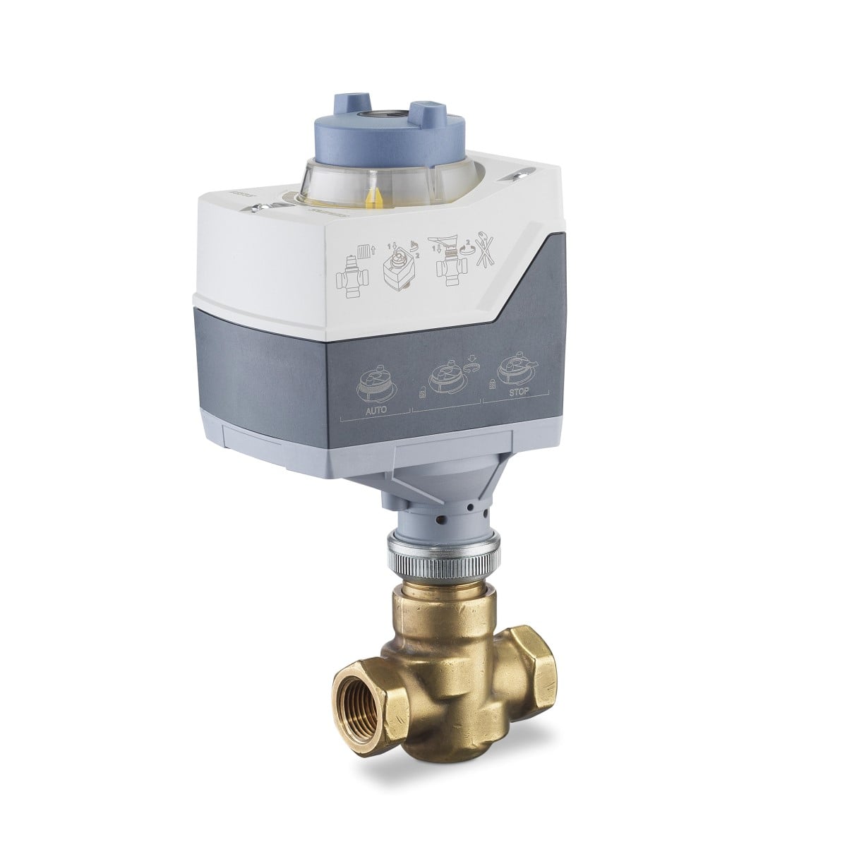 Siemens 364 Series 2-Way Brass Control Valve with SAS61.03U Actuator